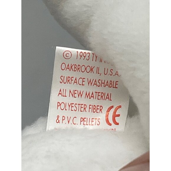 TY original Beanie Baby 1993 Valentino Polar Bear white red heart ribbon READ - Picture 5 of 8